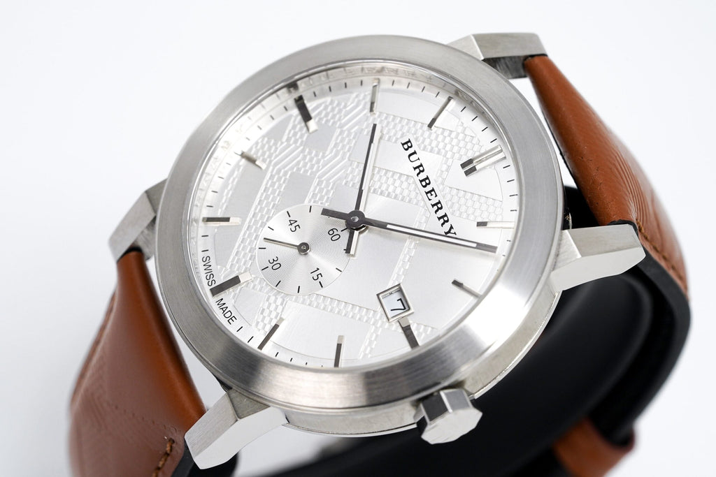 Burberry Mens Watch The City Silver Brown Bu9904 -korean beauty