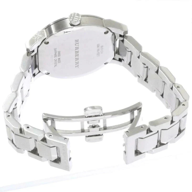 Burberry Ladies Watch Check Stamped Pink Bu9124 -korean beauty