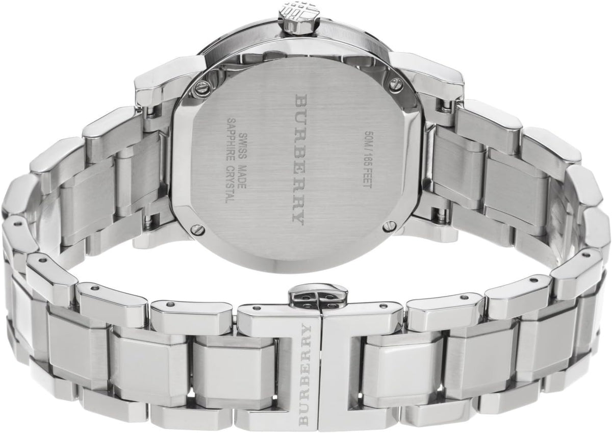Burberry Ladies Watch Check Stamped Silver Bu9100 -korean beauty