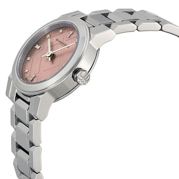 Burberry Ladies Watch The City Check Diamonds Pink Bu9223 -korean beauty