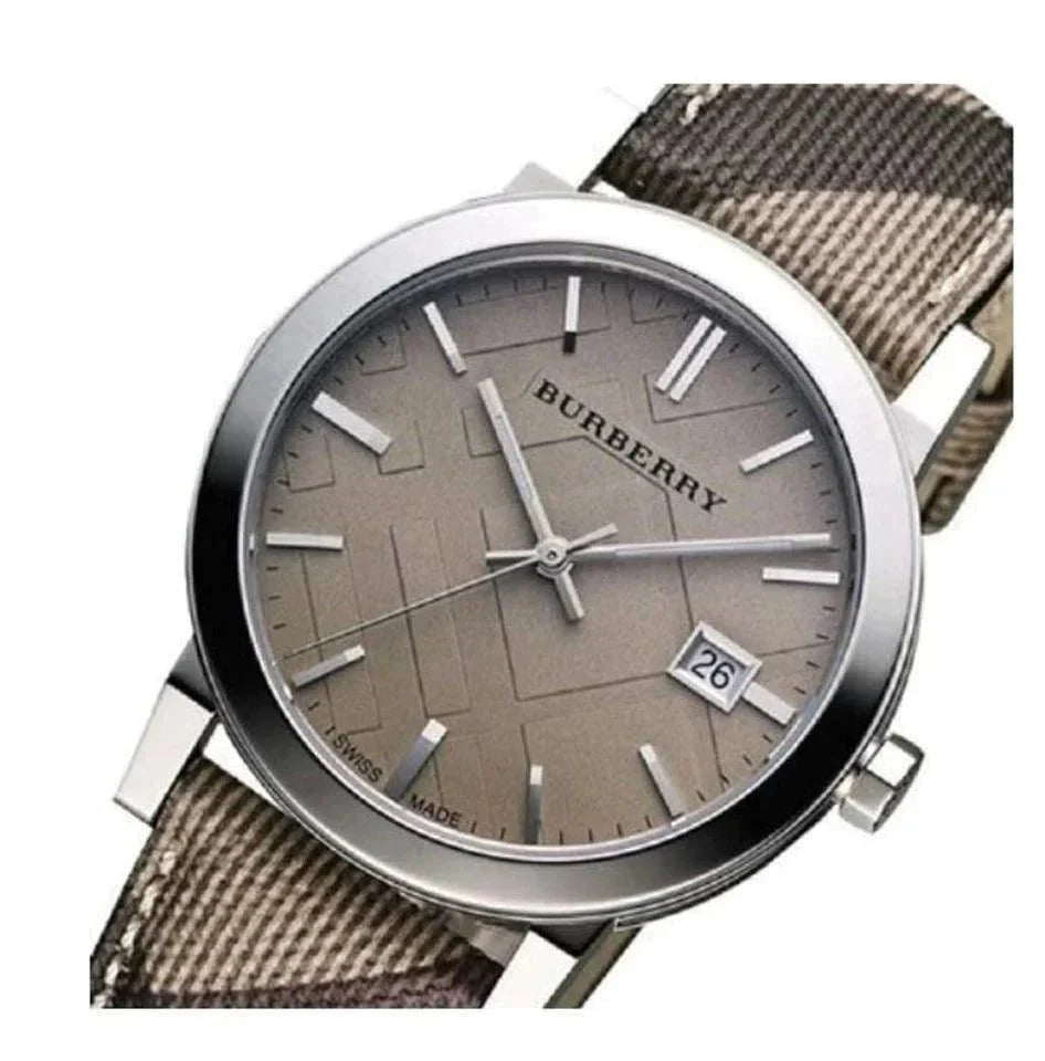 Burberry Ladies Watch Smoke Check Strap Bu9118 -korean beauty