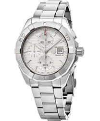 Tag Heuer Aquaracer Automatic Chronograph White Dial Silver Steel Strap Watch For Men Cay2111 Ba0927 -korean beauty