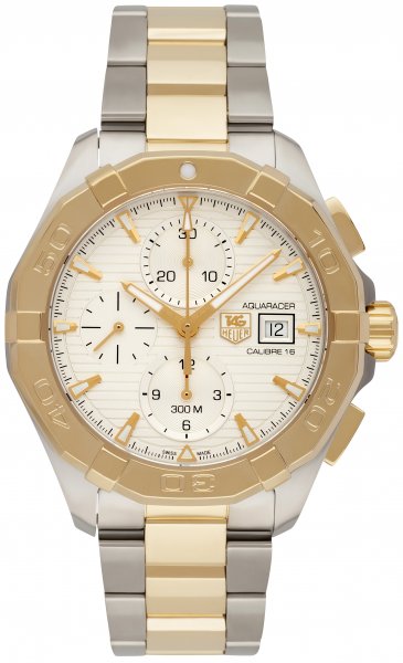 Tag Heuer Aquaracer Automatic White Dial Two Tone Steel Strap Watch For Men Cay2121 Bb0923 -korean beauty