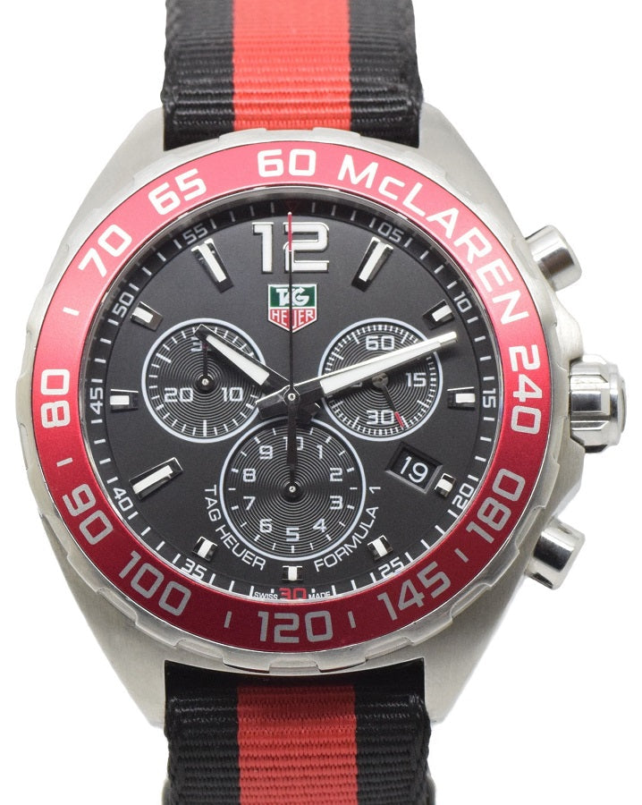 Tag Heuer Formula 1 Mclaren Limited Edition Quartz Chronograph Black Dial Two Tone Nato Strap Watch For Men Caz1112 Fc8188 -korean beauty