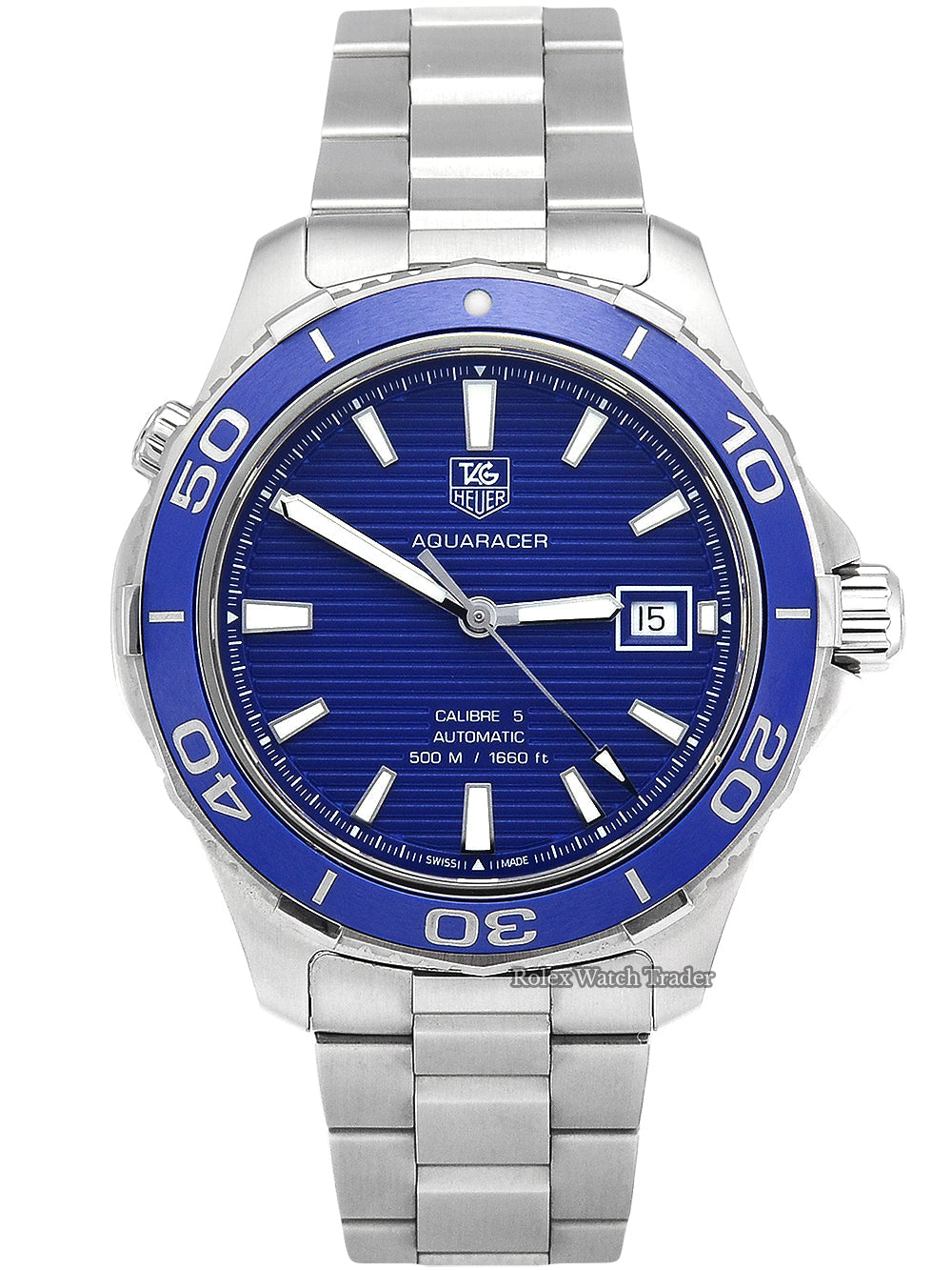 Tag Heuer Aquaracer Calibre 5 Automatic Blue Dial Silver Steel Strap Watch For Men Wak2111 Ba0830 -korean beauty