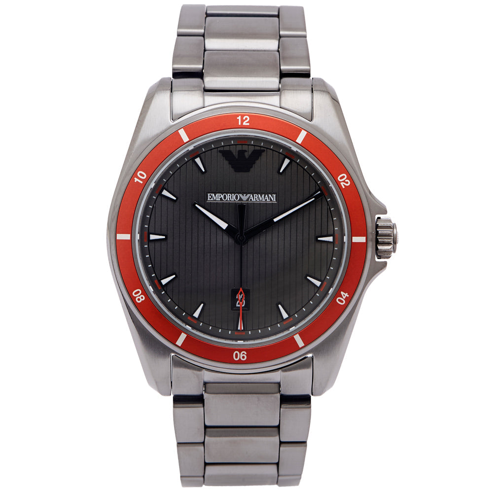 Emporio Armani Sigma Quartz Grey Dial Grey Steel Strap Watch For Men Ar11178 -korean beauty