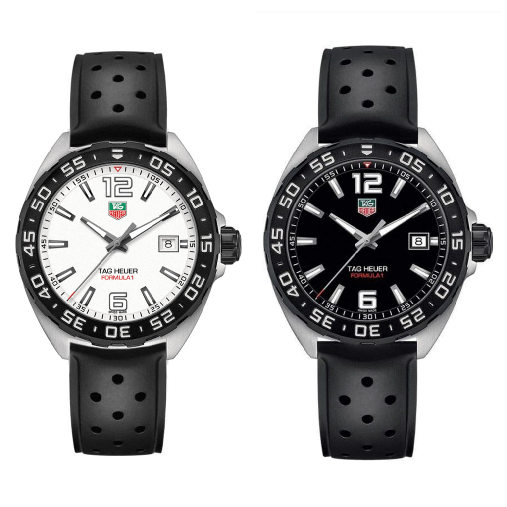 Tag Heuer Formula 1 Quartz White Dial Black Rubber Strap Watch For Men Waz1111 Ft8023 -korean beauty