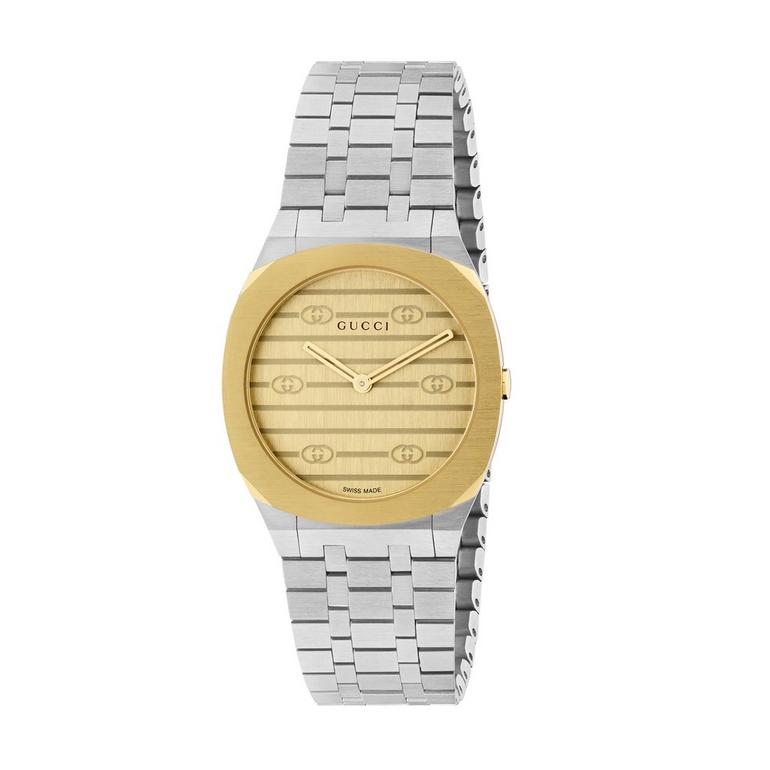 Gucci 25h 18ct Yellow Gold Plated Ladies Watch -korean beauty