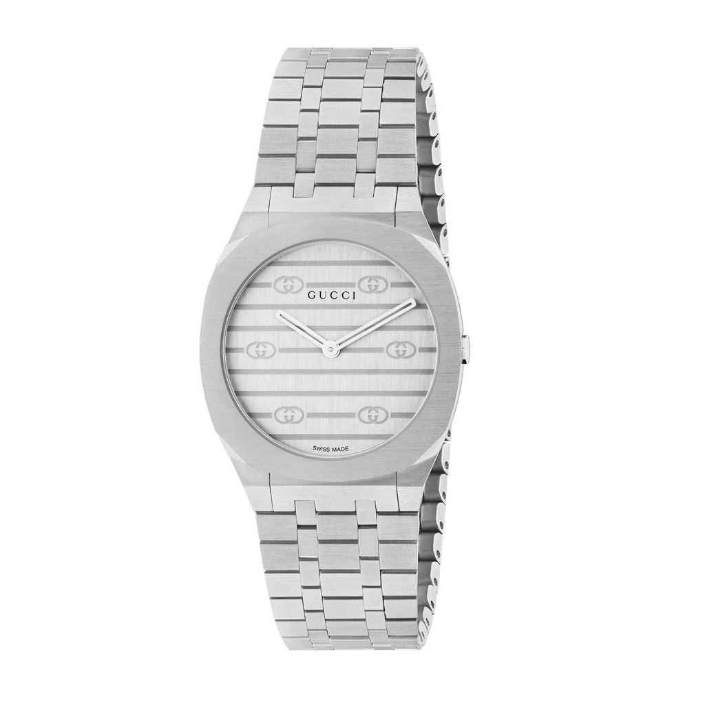Gucci 25h Silver Ladies Watch Ya163501 -korean beauty