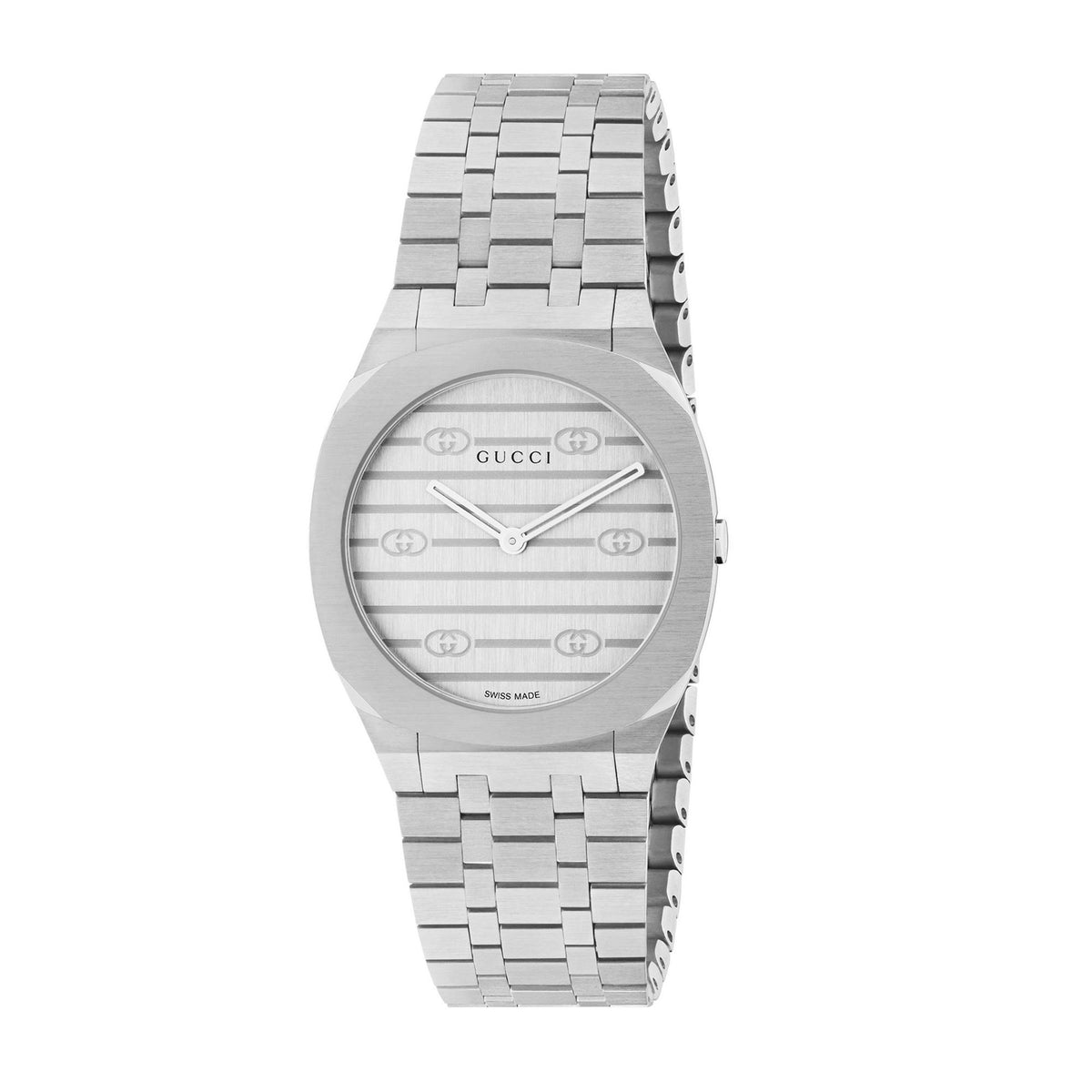 Gucci 25h Silver Ladies Watch Ya163501 -korean beauty