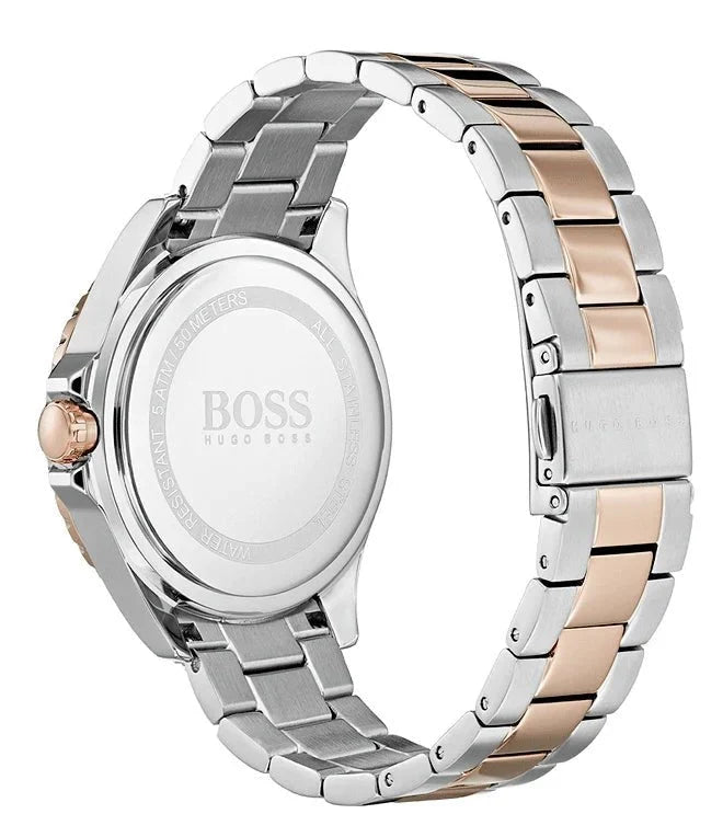 Hugo Boss Womens 1502446 Praise Two Tone Stainless Steel Watch With Rose Gold Accents -korean beauty