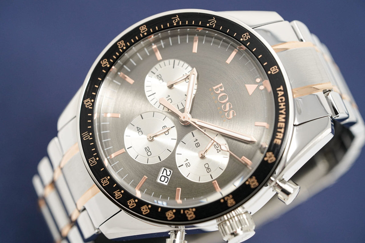Hugo Boss Men S Watch Chronograph Trophy Grey Hb1513634 -korean beauty