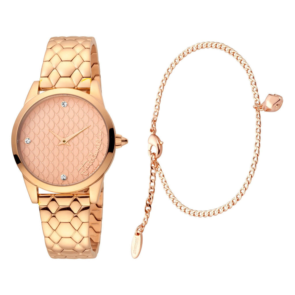 Just Cavalli SET Steel Rose Gold Zircons -korean beauty