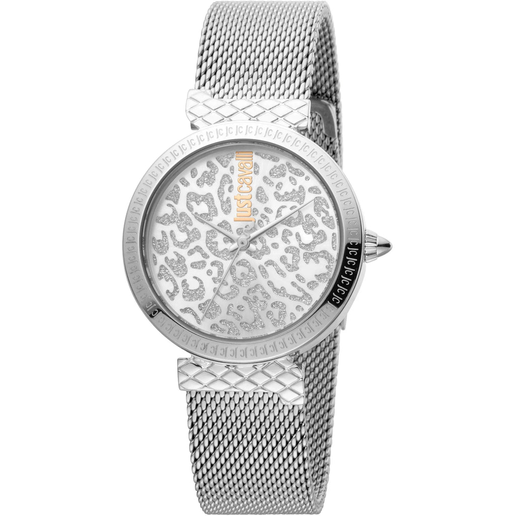 Just Cavalli Vibrazioni Steel Silver Leopard Glitter -korean beauty