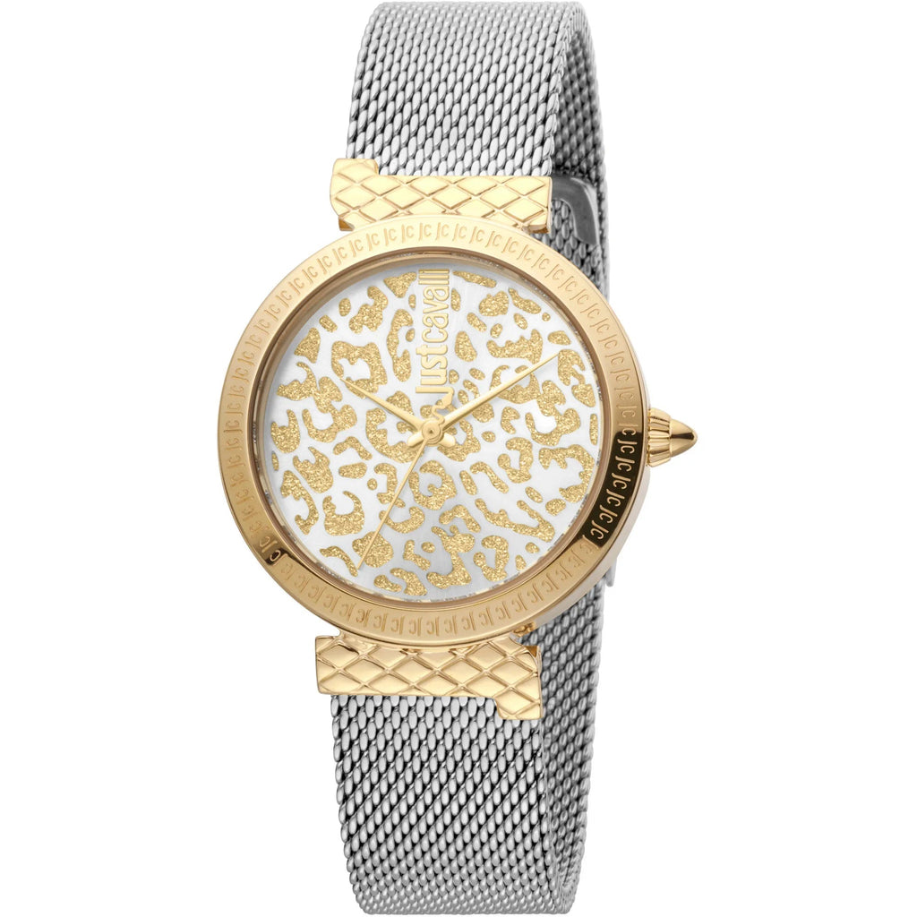 Just Cavalli Vibrazioni Steel Yellow Gold Leopard Glitter -korean beauty