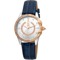 Just Cavalli JC Giro Leather Blue Silver Serpente Zircons -korean beauty