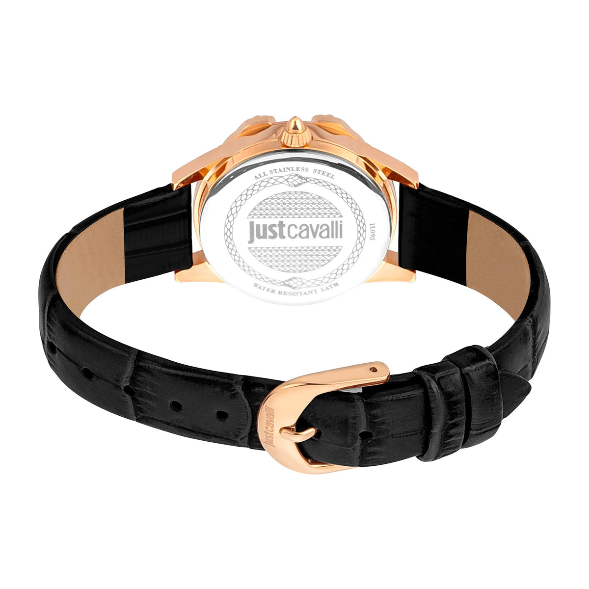 Just Cavalli Set Catena Black Rose Gold Leather -korean beauty