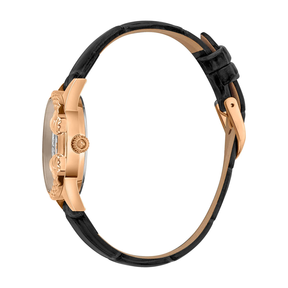 Just Cavalli Set Catena Black Rose Gold Leather -korean beauty