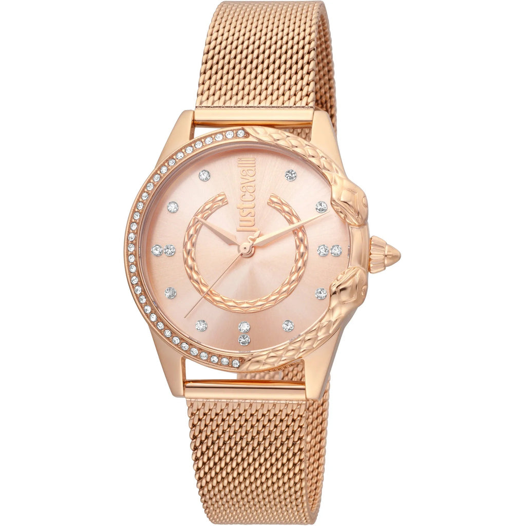 Just Cavalli JC Giro Steel Rose Gold Serpente Zircons -korean beauty