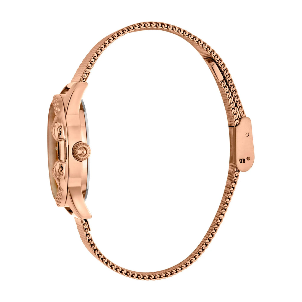 Just Cavalli JC Giro Steel Rose Gold Black Serpente Zircons -korean beauty