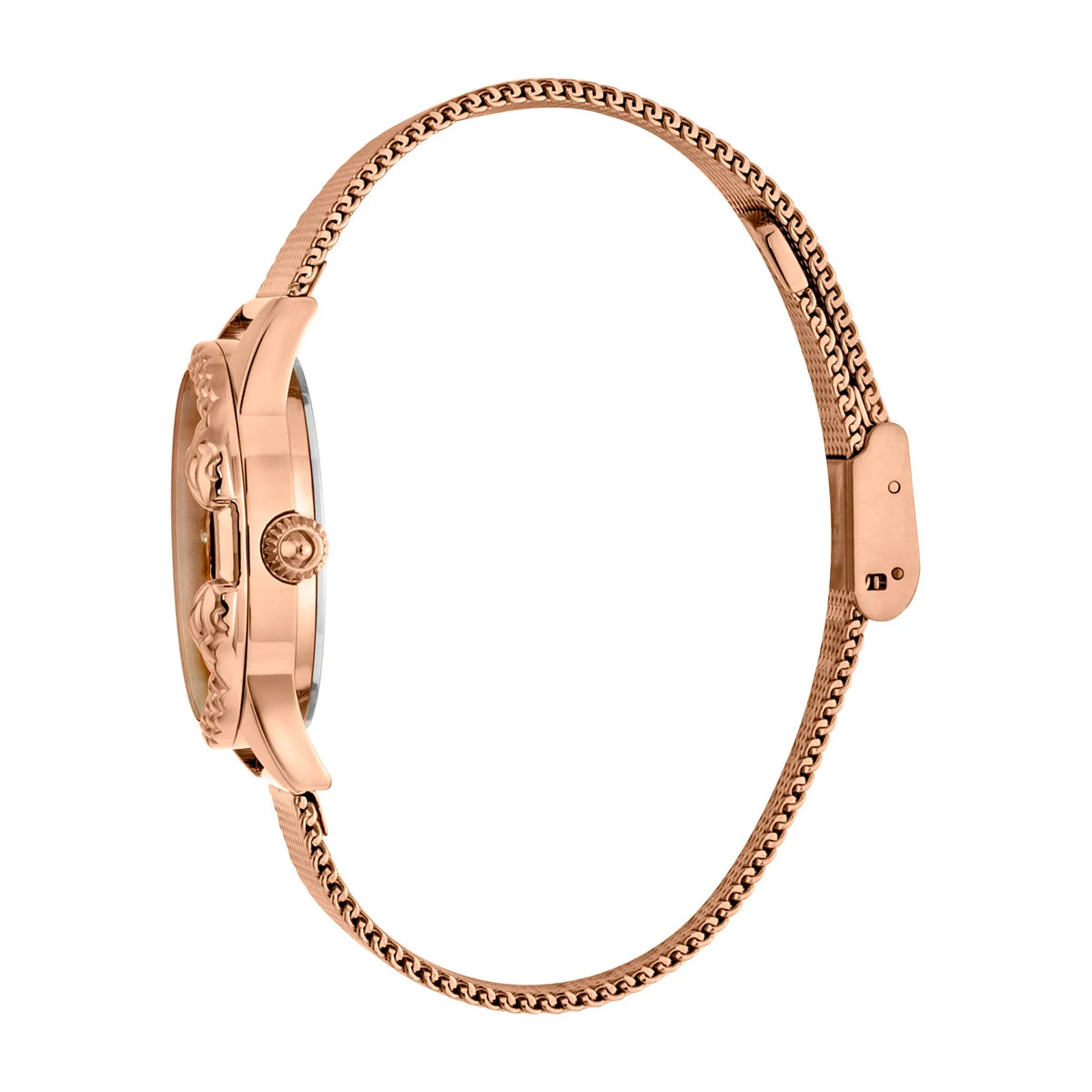 Just Cavalli JC Giro Steel Rose Gold Black Serpente Zircons -korean beauty