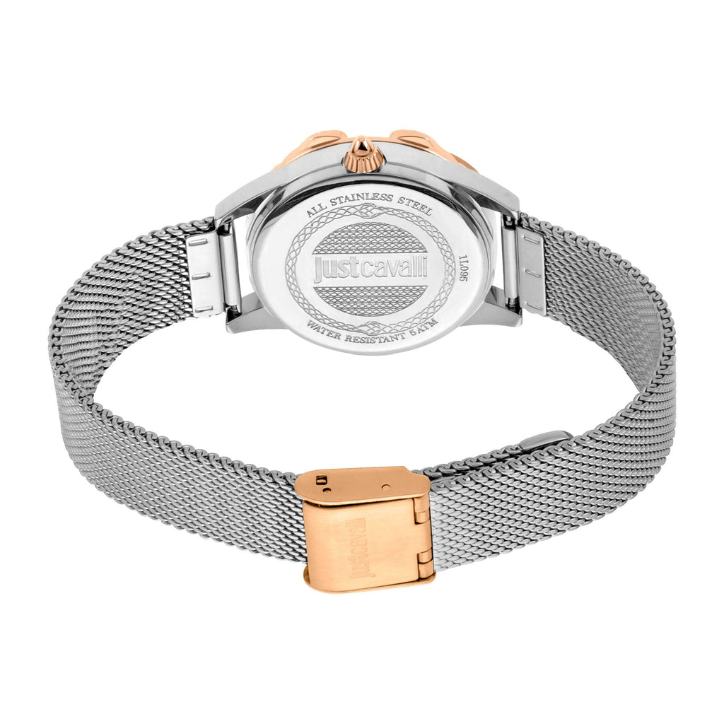 Just Cavalli JC Giro Steel Silver Rose Gold Serpente Zircons -korean beauty