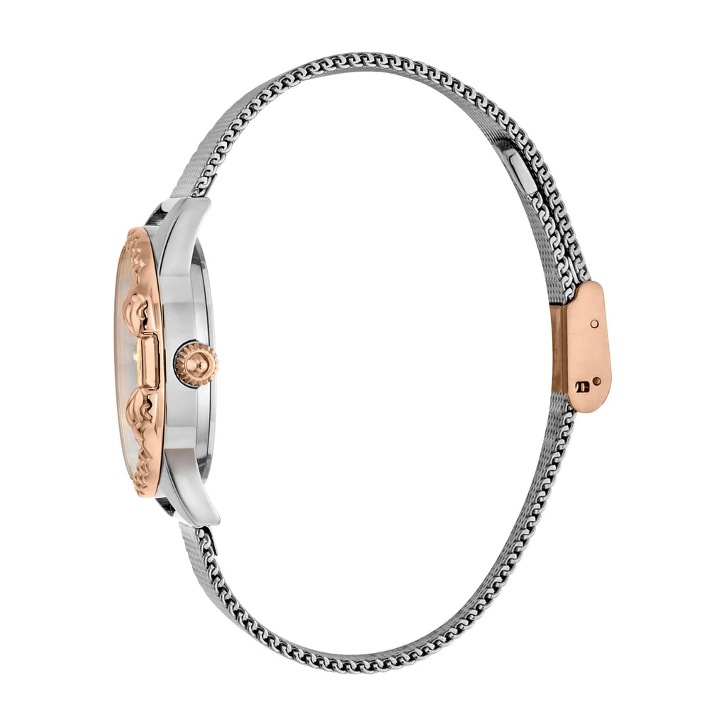 Just Cavalli JC Giro Steel Silver Rose Gold Serpente Zircons -korean beauty