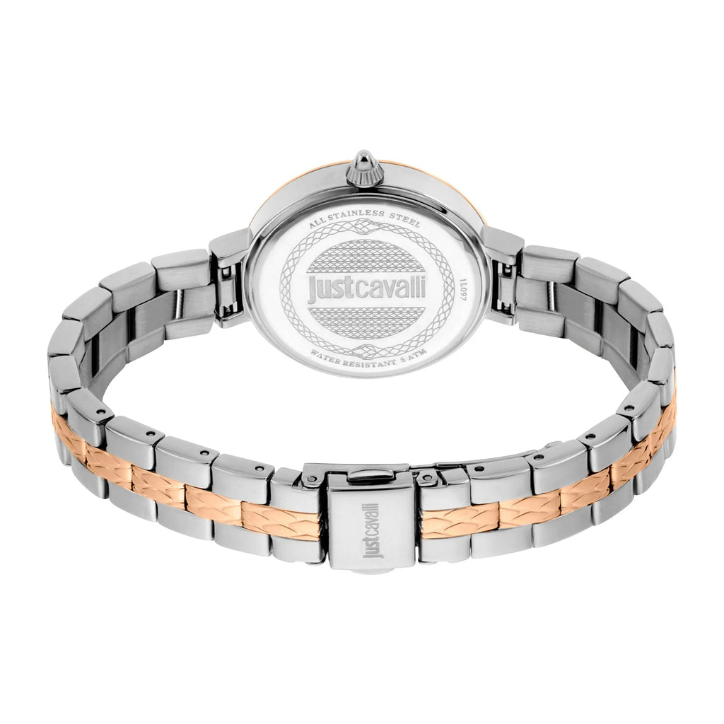 Just Cavalli Steel Silver Rose Gold Logo Serpente -korean beauty