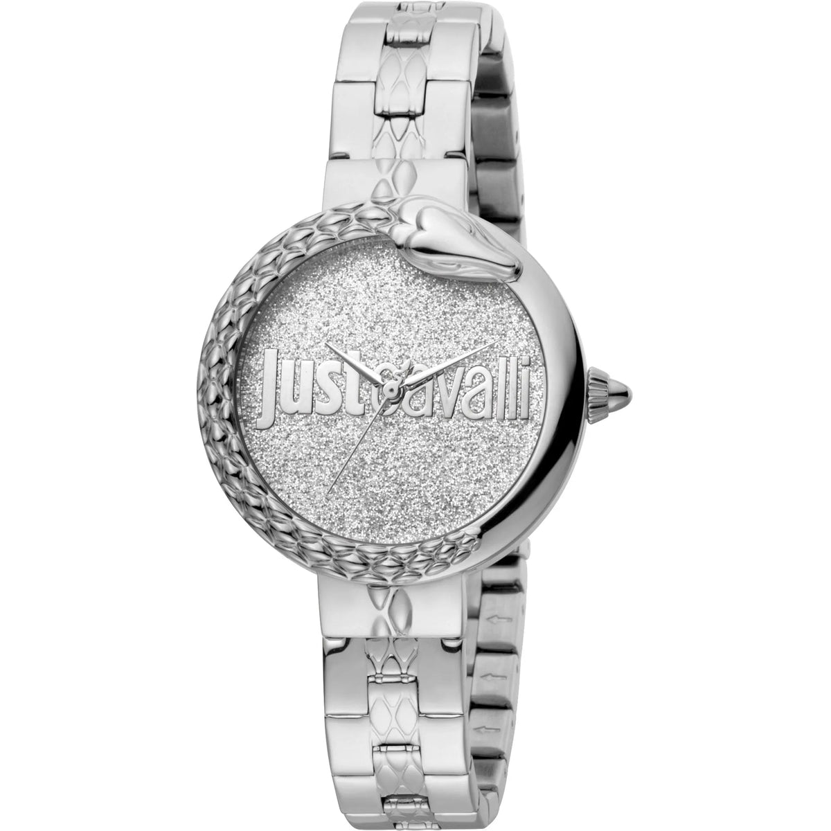 Just Cavalli Steel Silver Logo Serpente Glitter -korean beauty