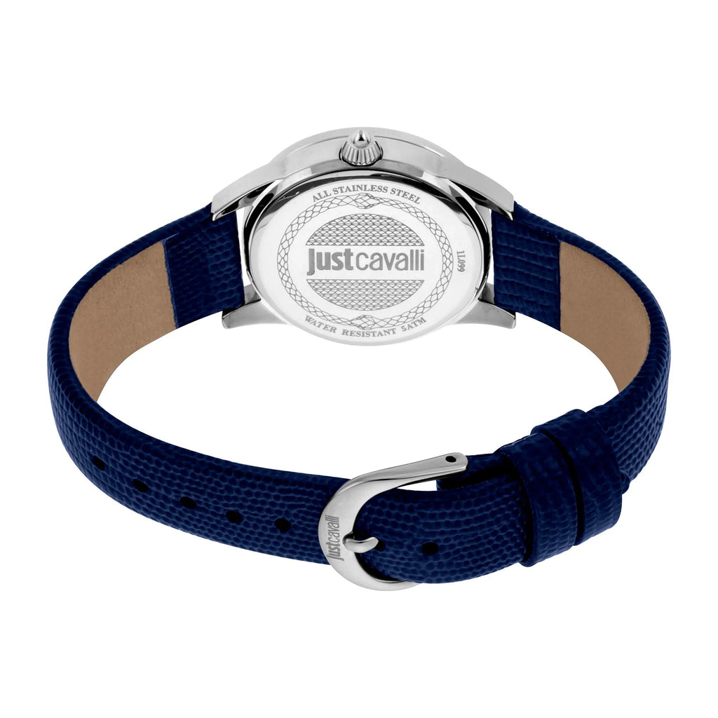 Just Cavalli Logomania SET Leather Blue Silver Zebra Zircons -korean beauty