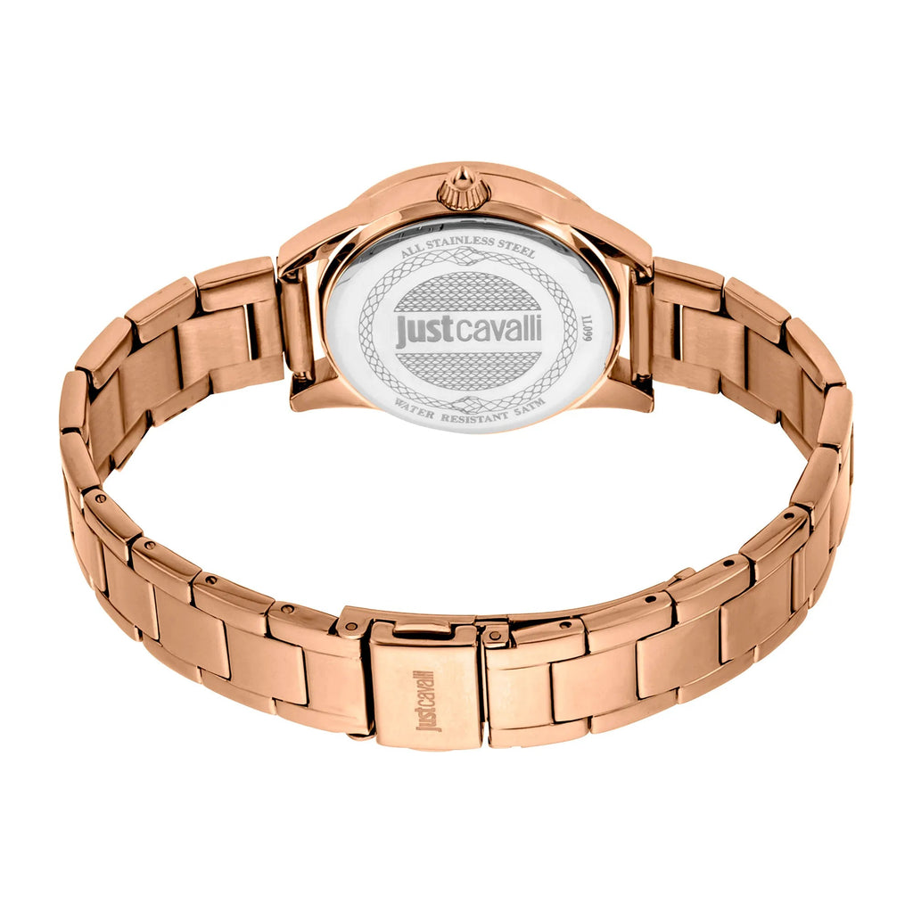 Just Cavalli Logomania SET Steel Rose Gold Zebra Zircons -korean beauty