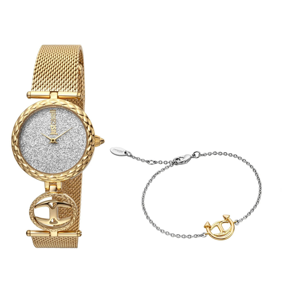 Just Cavalli SET With Bracelet Steel Yellow Gold Glitter -korean beauty