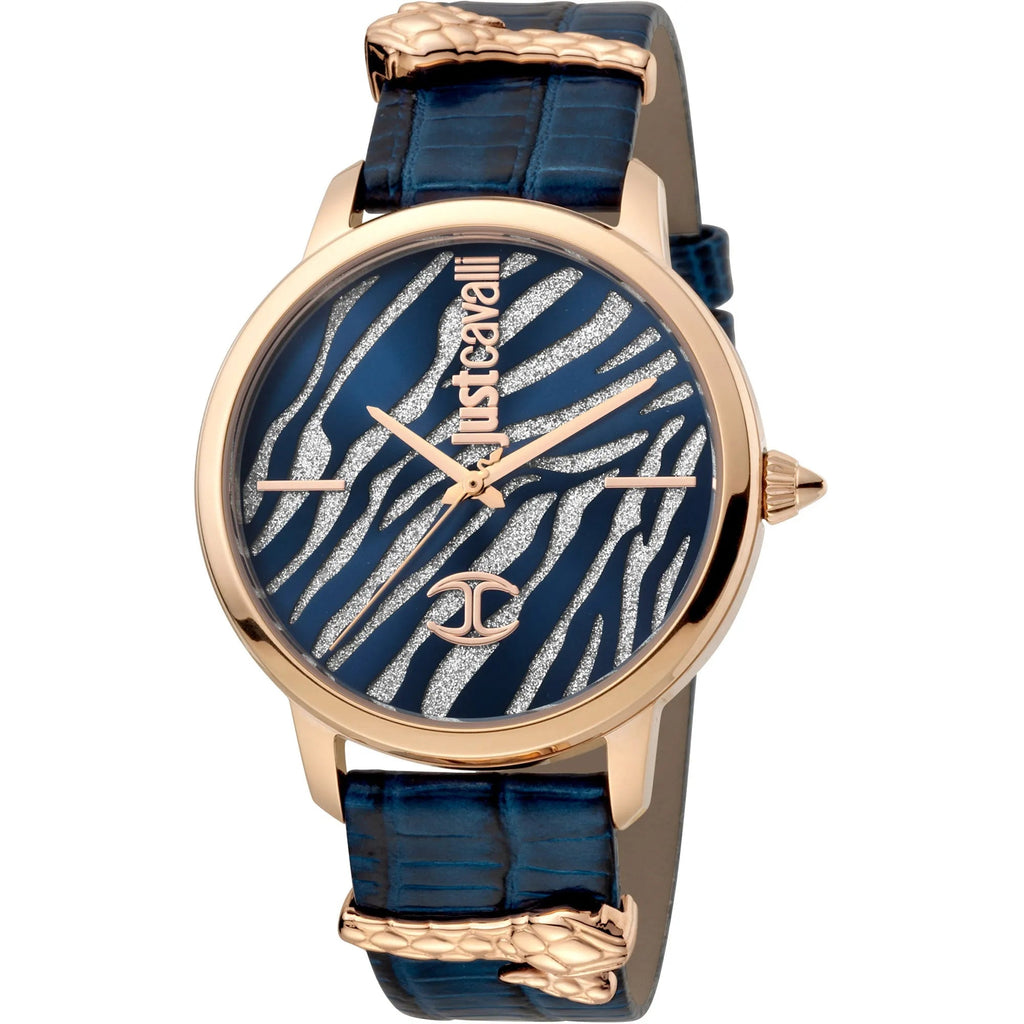 Just Cavalli Just per me Leather Blue Rose Gold Zebra Glitter -korean beauty