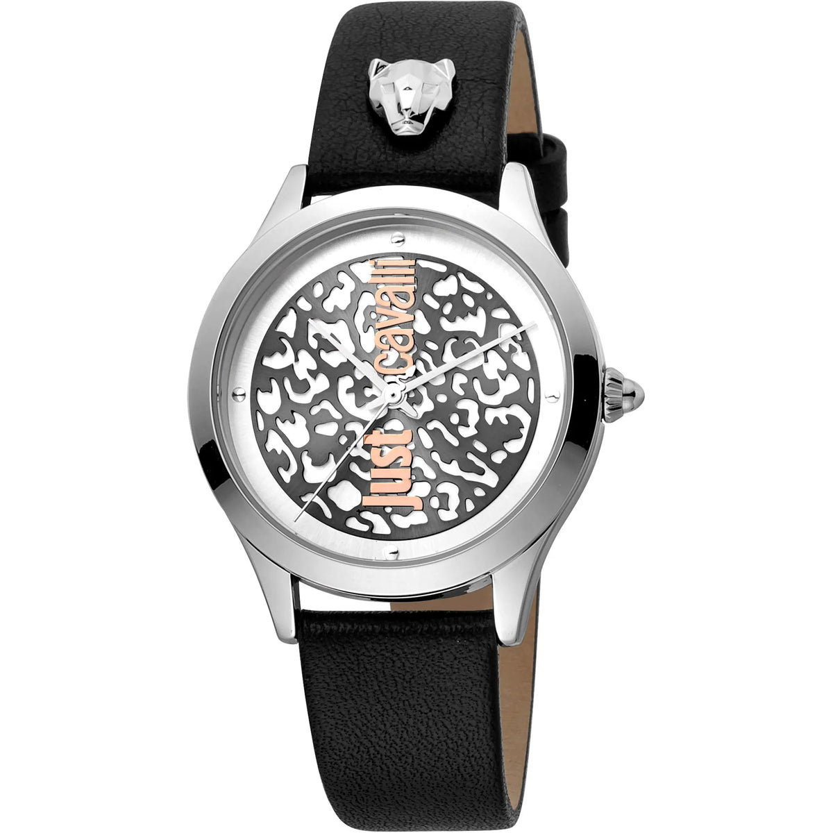 Just Cavalli Black Silver Leopard Logo -korean beauty
