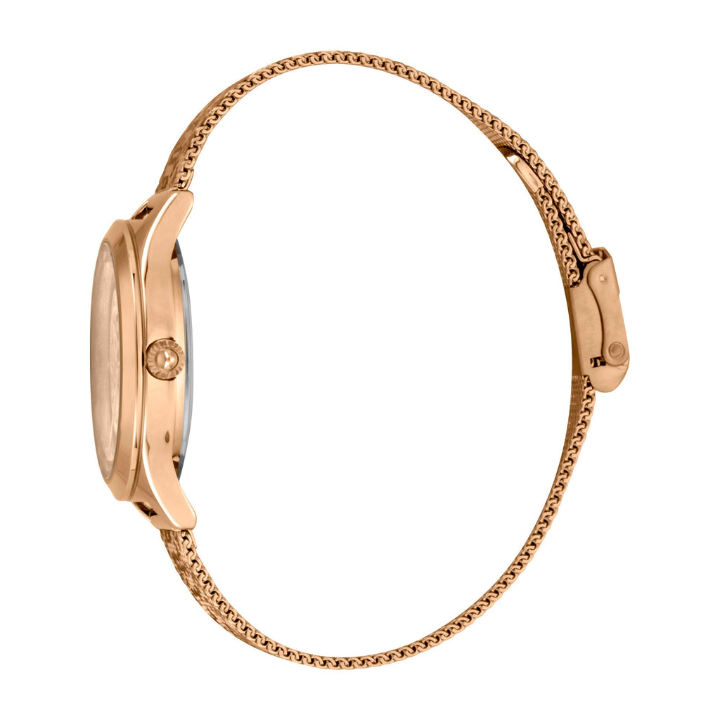 Just Cavalli Steel Rose Gold Leopard Logo -korean beauty