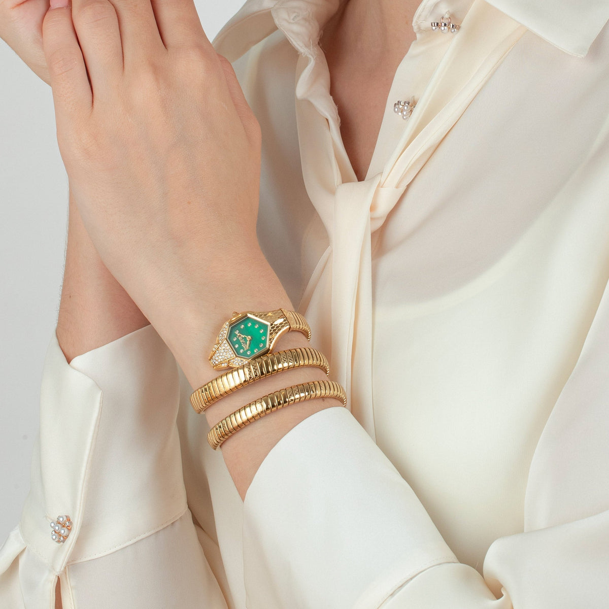 Just Cavalli Glam Evo 7 Doppio Yellow Gold Green -korean beauty