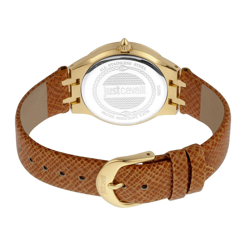 Just Cavalli Cucitura Leather Brown MOP -korean beauty