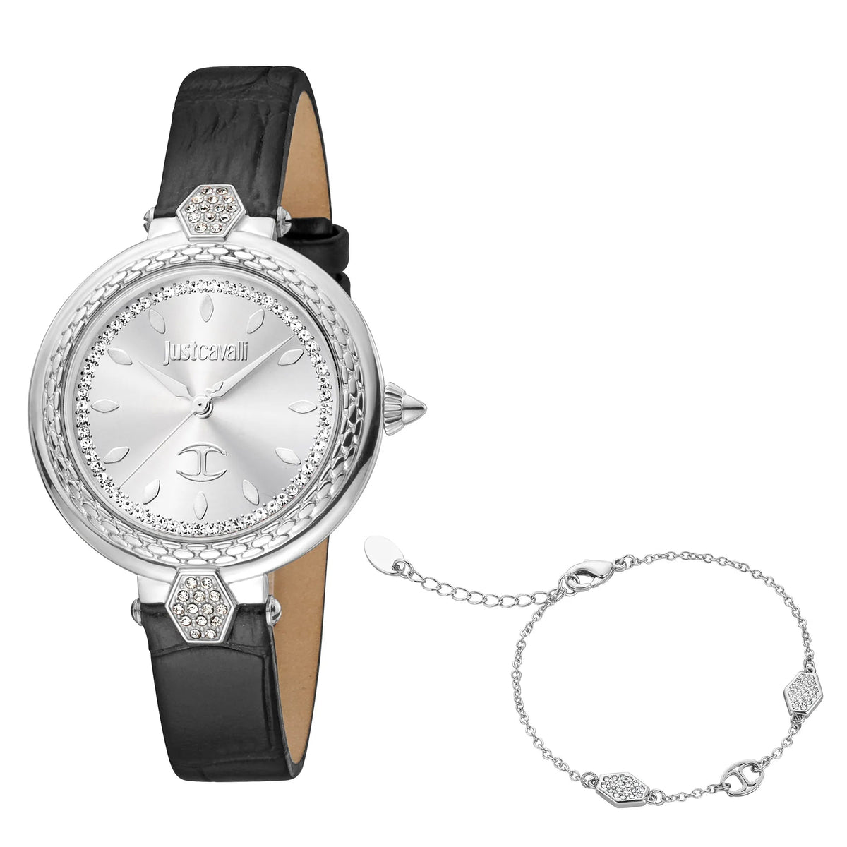 Just Cavalli Snake Creazione Silver Leather -korean beauty