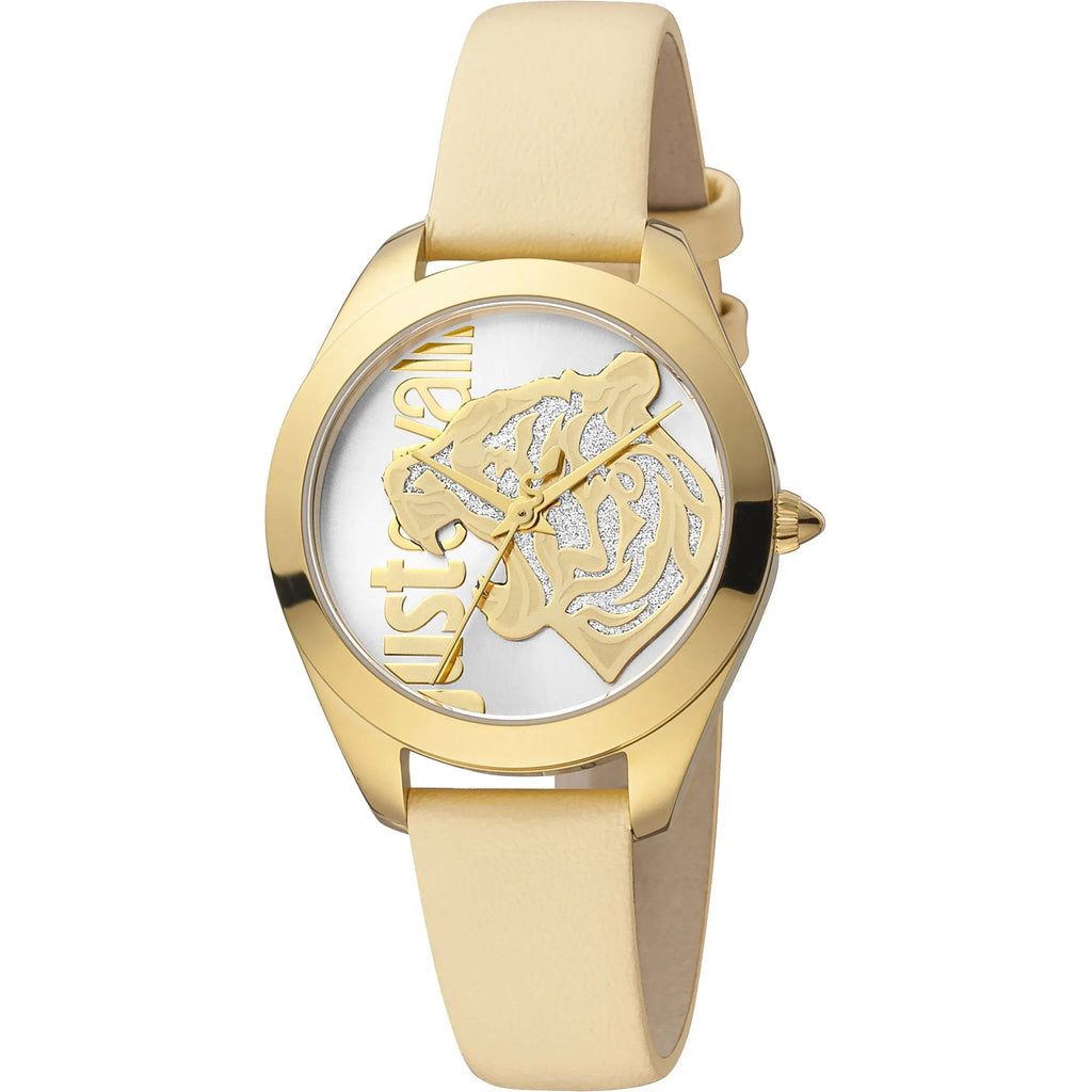Just Cavalli Pantera Leather Beige Gold -korean beauty