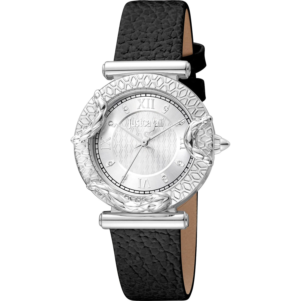 Just Cavalli JC Trama 2 Leather Black Silver -korean beauty