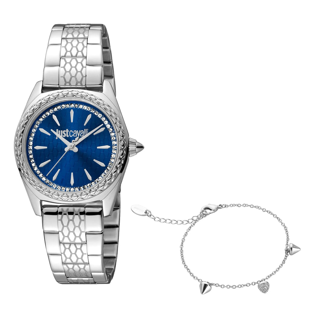 Just Cavalli Fashion Glam Silver Steel Blue -korean beauty