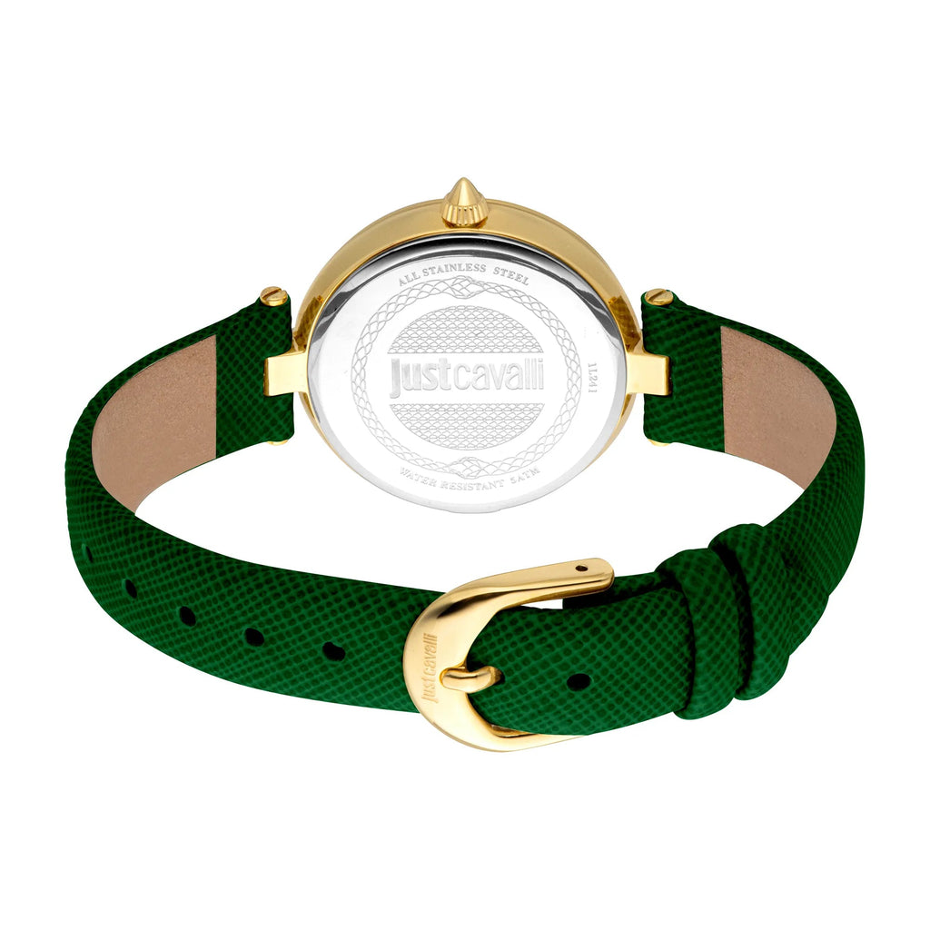 Just Cavalli Maiuscola Leather Green Gold -korean beauty