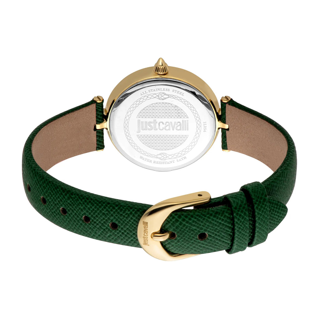 Just Cavalli Donna Leopardo Leather Green YG -korean beauty