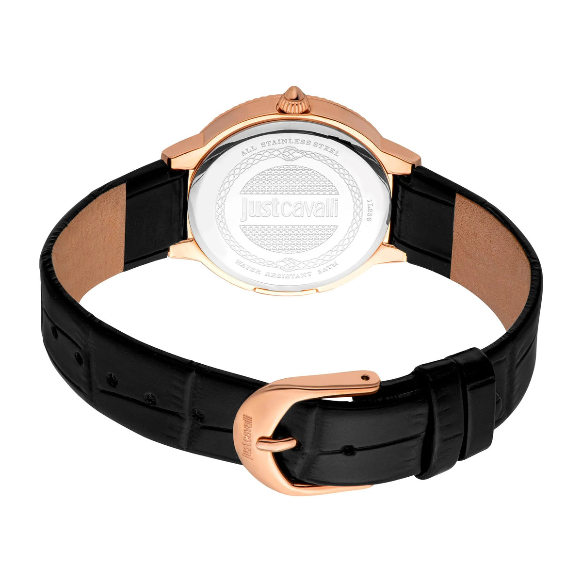 Just Cavalli Puntale Black Leather Rose Gold -korean beauty