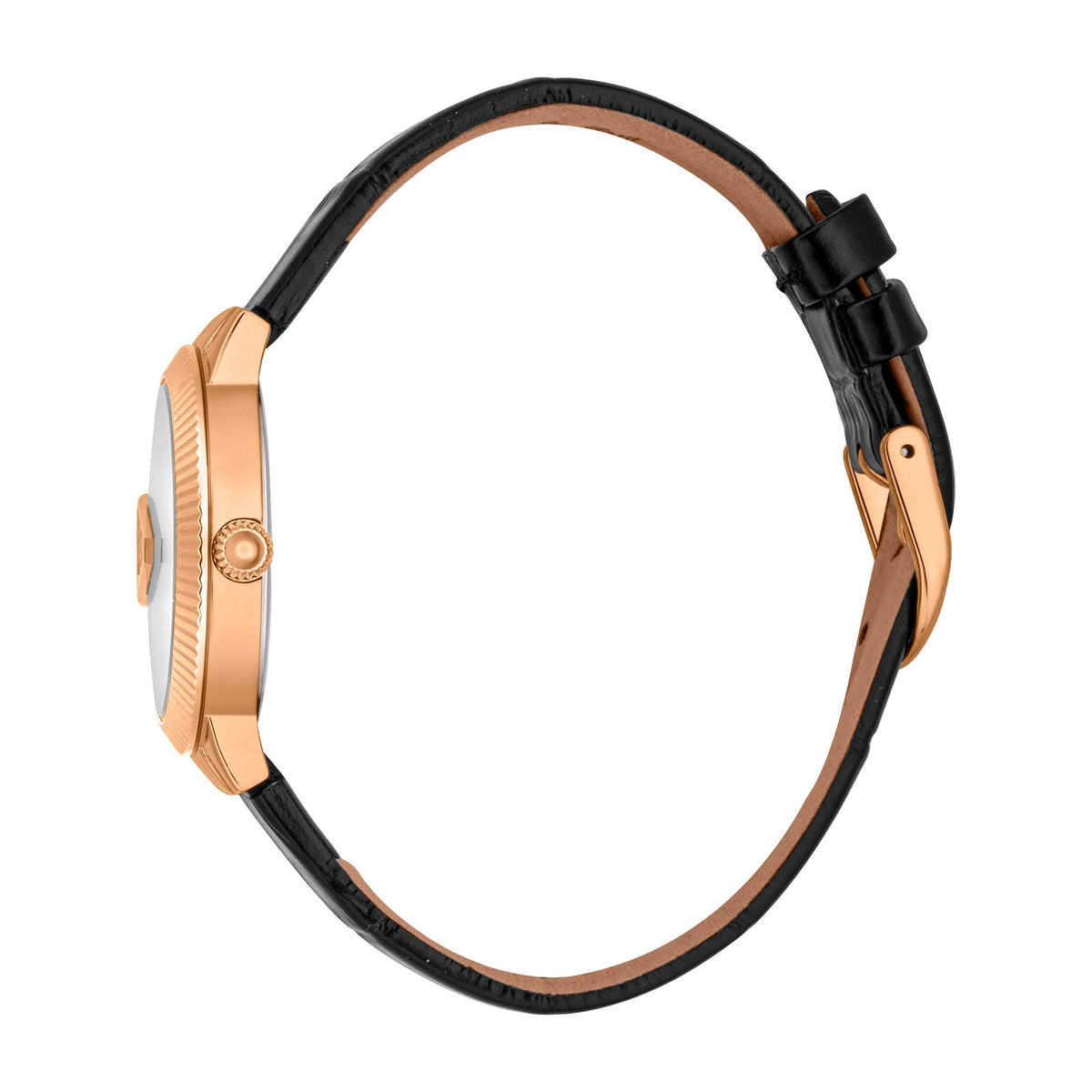 Just Cavalli Puntale Black Leather Rose Gold -korean beauty