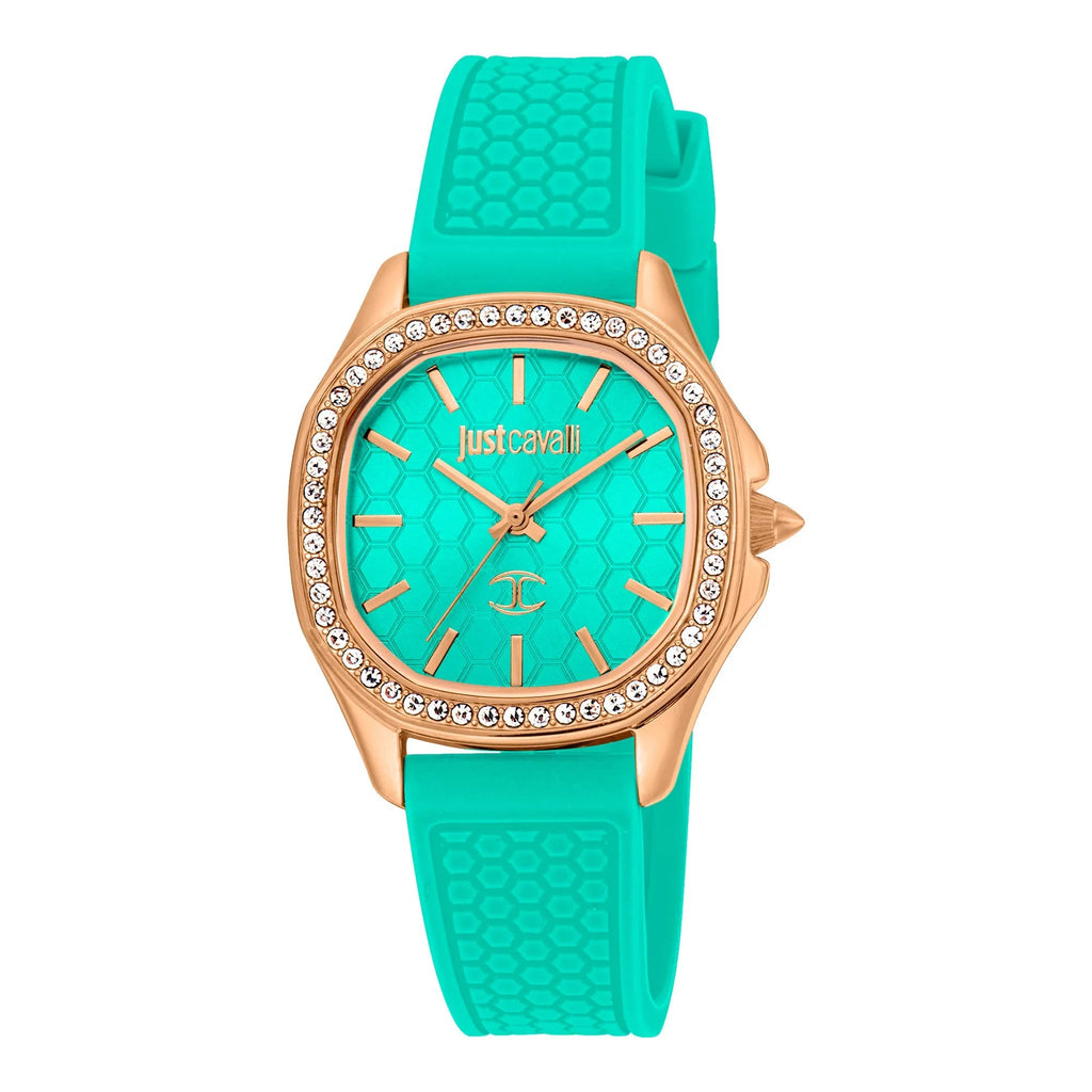 Just Cavalli Quadro Silicon RG Turquoise -korean beauty