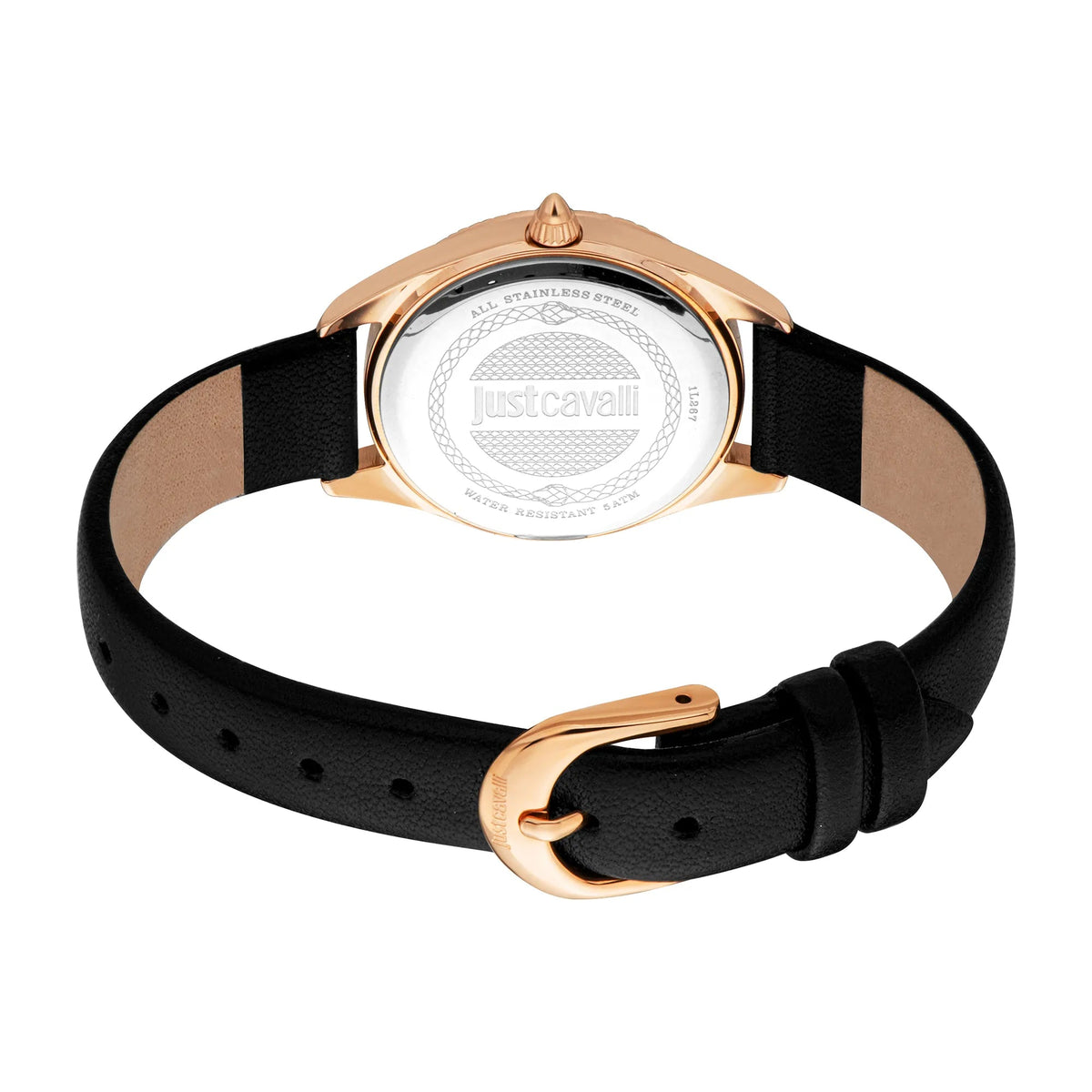 Just Cavalli Pacentro Leather Black Rose Gold -korean beauty