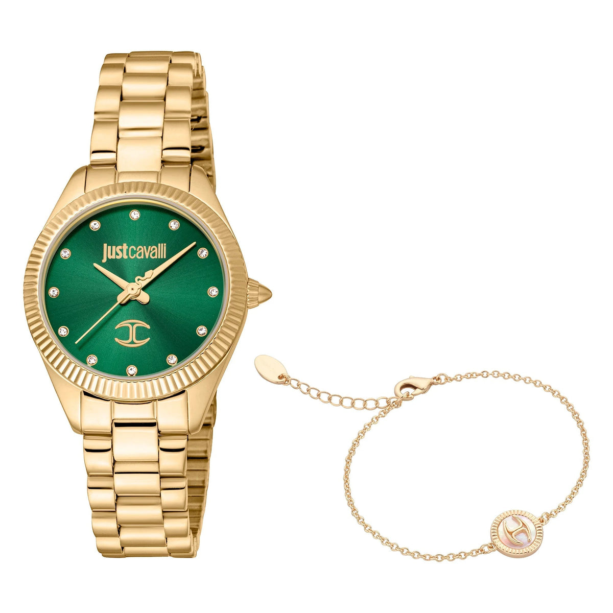Just Cavalli Pacentro Yellow Gold Bottle Green -korean beauty