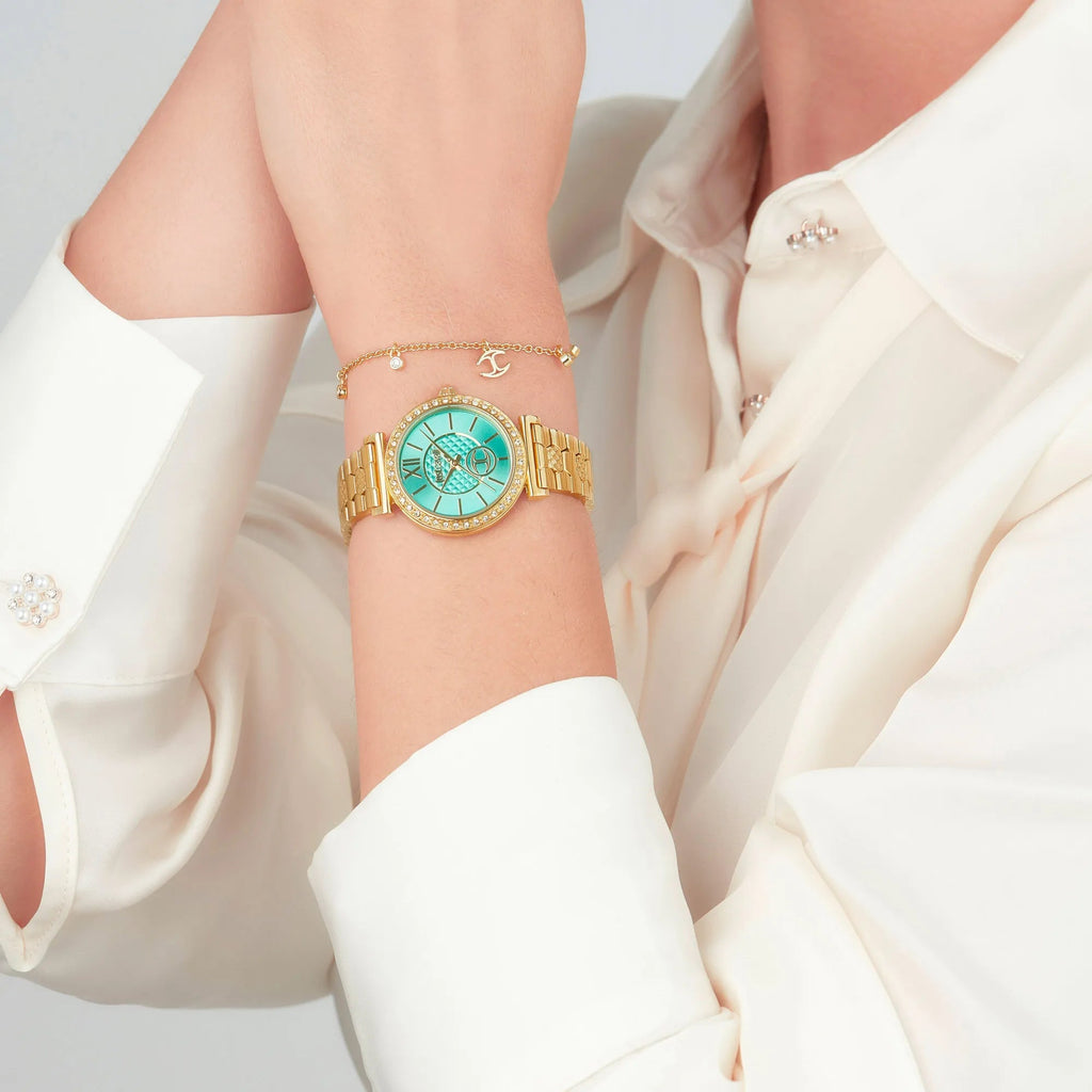 Just Cavalli Varenna Yellow Gold Turquoise -korean beauty