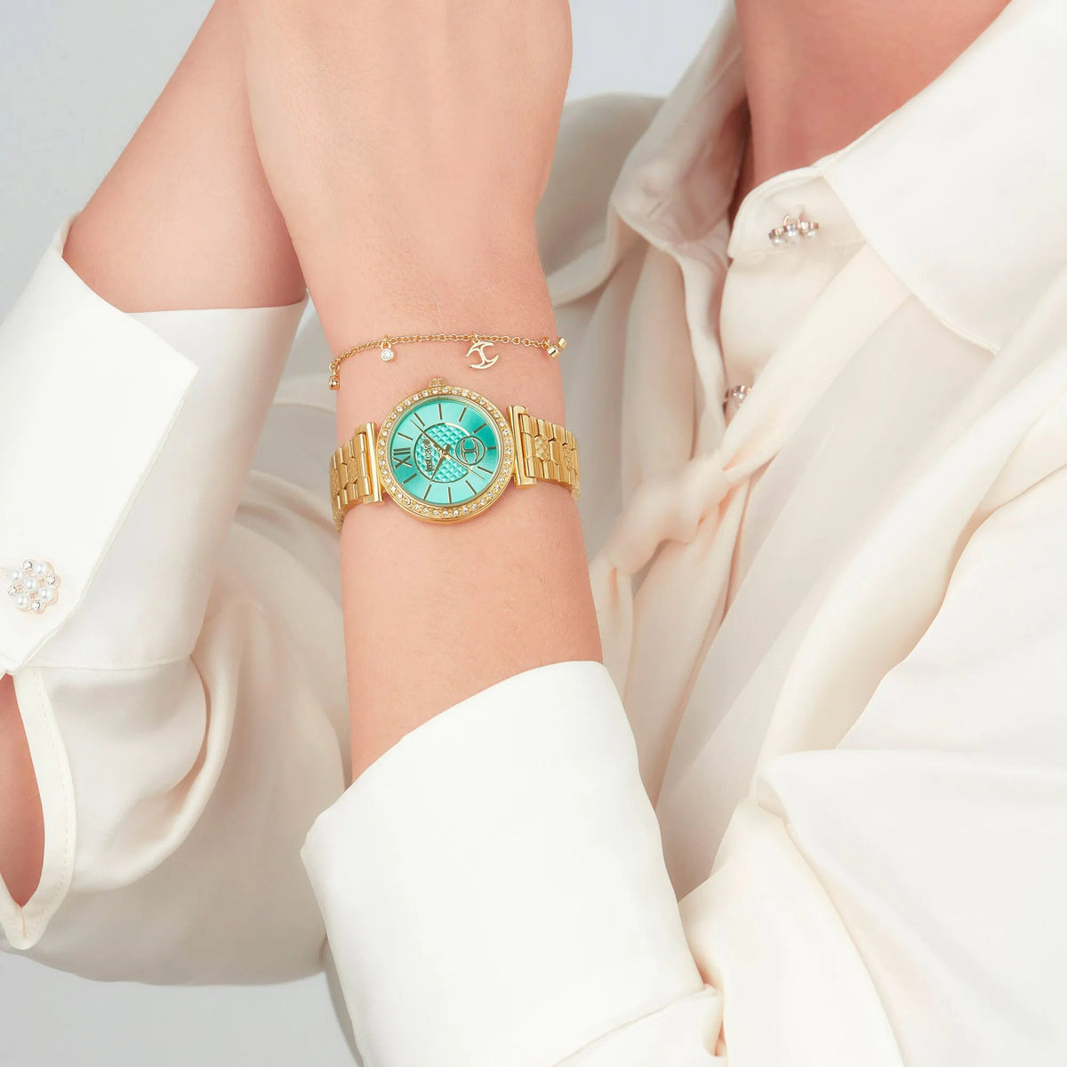 Just Cavalli Varenna Yellow Gold Turquoise -korean beauty